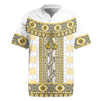 Ukraine Rugby Jersey Traditional Braided Rope Belt Yellow Folk Pattern