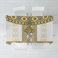 Ukraine Tablecloth Traditional Braided Rope Belt Yellow Folk Pattern