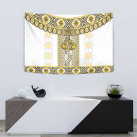 Ukraine Tapestry Traditional Braided Rope Belt Yellow Folk Pattern