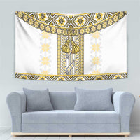 Ukraine Tapestry Traditional Braided Rope Belt Yellow Folk Pattern