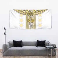 Ukraine Tapestry Traditional Braided Rope Belt Yellow Folk Pattern