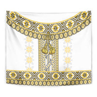 Ukraine Tapestry Traditional Braided Rope Belt Yellow Folk Pattern