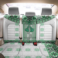 Ukraine Back Car Seat Cover Traditional Braided Rope Belt Green Folk Pattern