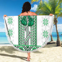 Ukraine Beach Blanket Traditional Braided Rope Belt Green Folk Pattern