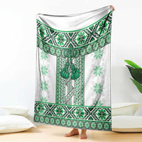 Ukraine Blanket Traditional Braided Rope Belt Green Folk Pattern