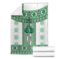 Ukraine Blanket Traditional Braided Rope Belt Green Folk Pattern