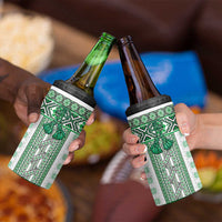 Ukraine 4 in 1 Can Cooler Tumbler Traditional Braided Rope Belt Green Folk Pattern