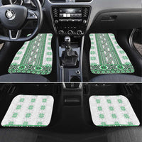 Ukraine Car Mats Traditional Braided Rope Belt Green Folk Pattern