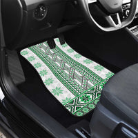 Ukraine Car Mats Traditional Braided Rope Belt Green Folk Pattern