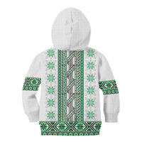 Ukraine Kid Hoodie Traditional Braided Rope Belt Green Folk Pattern