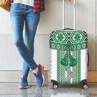Ukraine Luggage Cover Traditional Braided Rope Belt Green Folk Pattern