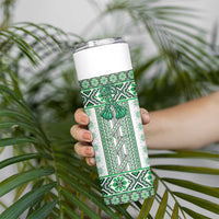 Ukraine Skinny Tumbler Traditional Braided Rope Belt Green Folk Pattern