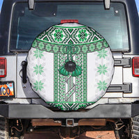 Ukraine Spare Tire Cover Traditional Braided Rope Belt Green Folk Pattern