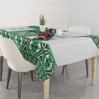 Ukraine Tablecloth Traditional Braided Rope Belt Green Folk Pattern