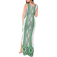 Ukraine Tank Maxi Dress Traditional Braided Rope Belt Green Folk Pattern