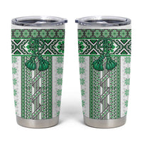 Ukraine Tumbler Cup Traditional Braided Rope Belt Green Folk Pattern