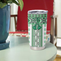 Ukraine Tumbler Cup Traditional Braided Rope Belt Green Folk Pattern