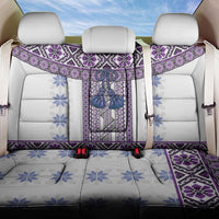 Ukraine Back Car Seat Cover Traditional Braided Rope Belt Purple Folk Pattern