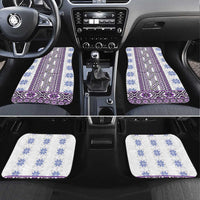 Ukraine Car Mats Traditional Braided Rope Belt Purple Folk Pattern