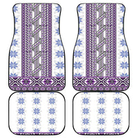 Ukraine Car Mats Traditional Braided Rope Belt Purple Folk Pattern