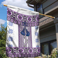 Ukraine Garden Flag Traditional Braided Rope Belt Purple Folk Pattern