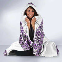 Ukraine Hooded Blanket Traditional Braided Rope Belt Purple Folk Pattern
