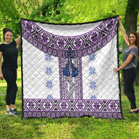 Ukraine Quilt Traditional Braided Rope Belt Purple Folk Pattern