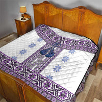 Ukraine Quilt Traditional Braided Rope Belt Purple Folk Pattern