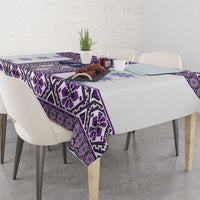 Ukraine Tablecloth Traditional Braided Rope Belt Purple Folk Pattern