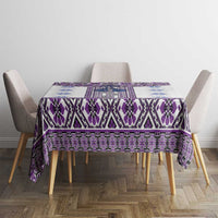 Ukraine Tablecloth Traditional Braided Rope Belt Purple Folk Pattern