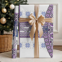 Ukraine Wrapping Paper Traditional Braided Rope Belt Purple Folk Pattern - Wonder Print Shop