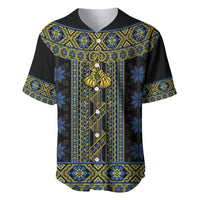 Ukraine Baseball Jersey Traditional Braided Rope Belt Folk Pattern National Color