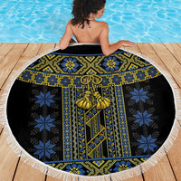 Ukraine Beach Blanket Traditional Braided Rope Belt Folk Pattern National Color