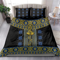 Ukraine Bedding Set Traditional Braided Rope Belt Folk Pattern National Color