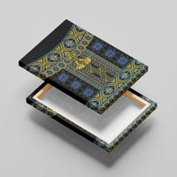 Ukraine Canvas Wall Art Traditional Braided Rope Belt Folk Pattern National Color