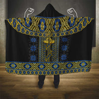 Ukraine Hooded Blanket Traditional Braided Rope Belt Folk Pattern National Color