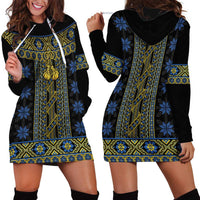 Ukraine Hoodie Dress Traditional Braided Rope Belt Folk Pattern National Color