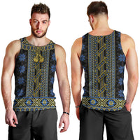 Ukraine Men Tank Top Traditional Braided Rope Belt Folk Pattern National Color