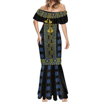 Ukraine Mermaid Dress Traditional Braided Rope Belt Folk Pattern National Color