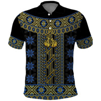 Ukraine Polo Shirt Traditional Braided Rope Belt Folk Pattern National Color