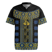 Ukraine Rugby Jersey Traditional Braided Rope Belt Folk Pattern National Color