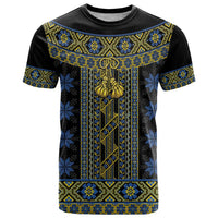 Ukraine T Shirt Traditional Braided Rope Belt Folk Pattern National Color