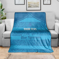Custom India Football 2026 Blanket Come On Blue Tigresses - Blue Version