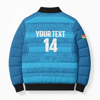 Custom India Football 2026 Bomber Puffer Jacket Come On Blue Tigresses - Blue Version