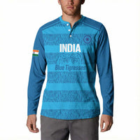 Custom India Football 2026 Button Sweatshirt Come On Blue Tigresses - Blue Version