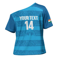 Custom India Football 2026 Cross Shoulder Shirt Come On Blue Tigresses - Blue Version