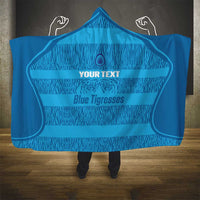 Custom India Football 2026 Hooded Blanket Come On Blue Tigresses - Blue Version