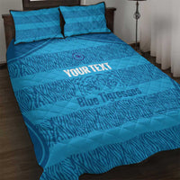 Custom India Football 2026 Quilt Bed Set Come On Blue Tigresses - Blue Version