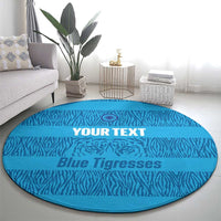 Custom India Football 2026 Round Carpet Come On Blue Tigresses - Blue Version