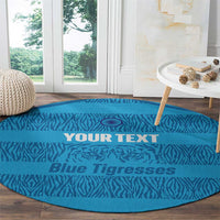 Custom India Football 2026 Round Carpet Come On Blue Tigresses - Blue Version